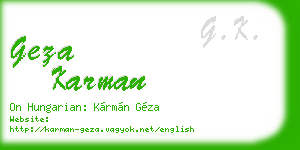 geza karman business card